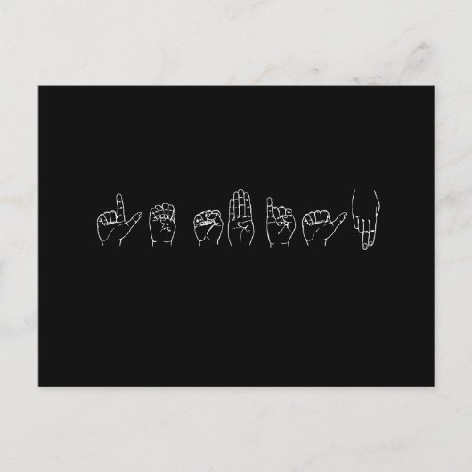 Carte Postale Lesbienne en Langue des Signes (ligne de ramassage (Devant)