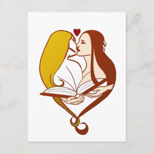 Carte Postale Lesbienne Romance Sepia Gold