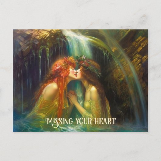 Carte Postale Lesbiennes en chute d'eau (Devant)