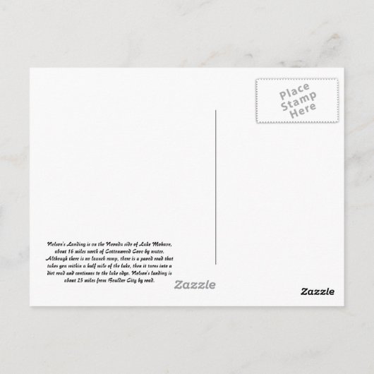 Carte Postale l'escale de Nelson, Nevada (Dos)