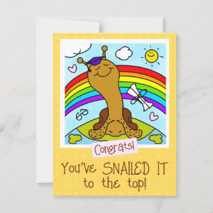 Carte Postale L'Escargot mignon L'A INSTALLÉ À La Fin De La Grad