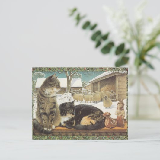 CARTE POSTALE LESLEY ANNE IVORYS CHRISTMAS CAT POSTCARD (Debout devant)