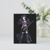 Carte Postale "Leslie" Black Beauty Guitar Rocker Fairy (Debout devant)