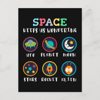 Carte Postale L'espace nous fait nous poser des questions