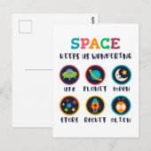 Carte Postale L'espace nous fait nous poser des questions (Devant / Derrière)