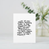 Carte Postale L'espoir n'est pas un voeu pieux - citation inspir (Debout devant)