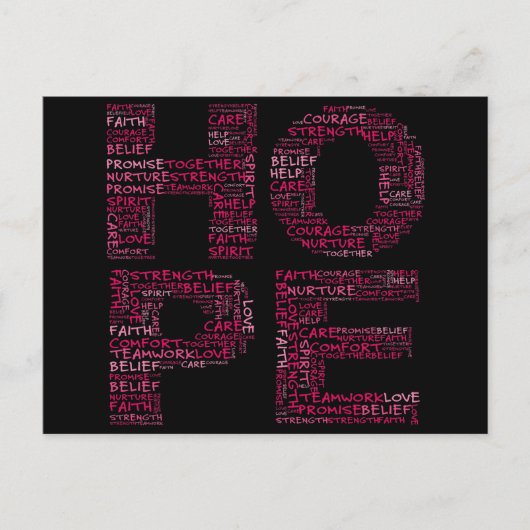 Carte Postale L'Esprit de l'Espoir (Texte rose) (Devant)