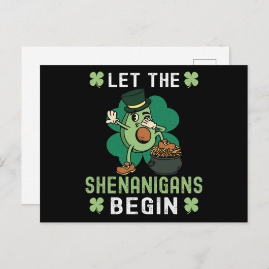 Carte Postale Let The Shenanigans Begin - St Patricks Day (Devant / Derrière)