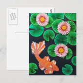 Carte Postale L'étang de carpes en papier (Devant / Derrière)