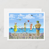 Carte Postale L'été à la plage (Devant / Derrière)