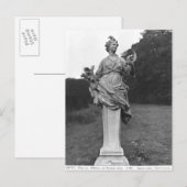 Carte Postale L'été, statue dans les jardins (Devant / Derrière)