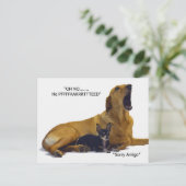 Carte Postale L'étiquette est la faute du chien (Debout devant)