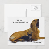 Carte Postale L'étiquette est la faute du chien (Devant / Derrière)