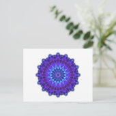 Carte Postale L'étoile Mandala en bleu (Debout devant)