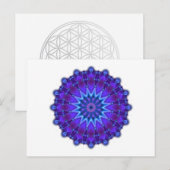 Carte Postale L'étoile Mandala en bleu (Devant / Derrière)