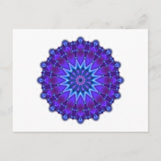 Carte Postale L'étoile Mandala en bleu (Devant)