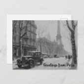 Carte Postale L'étreinte de l'hiver à Paris (Devant / Derrière)