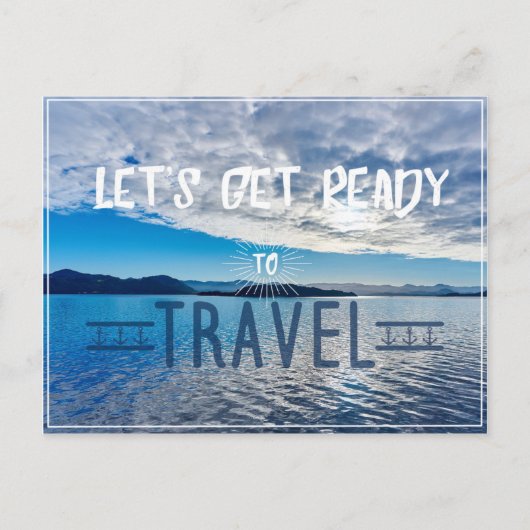 Carte Postale Let's get read to travel Typography Postcard (Devant)