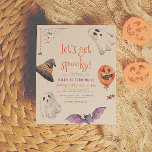 Carte Postale Let's Get Spooky Ghost Halloween Birthday Party