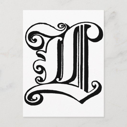 Carte Postale Letter L monogram (Devant)