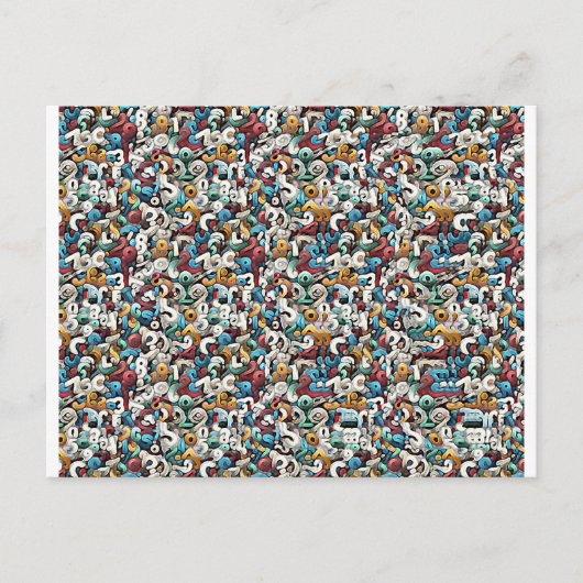 Carte Postale Letter R Stereogram Magic Eye - No Envelope (Devant)
