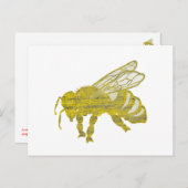 Carte Postale Letterpress Bee (Devant / Derrière)