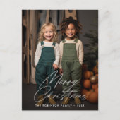 Carte Postale lettrage de script élégant Noël (Devant)