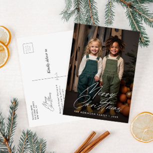 Carte Postale lettrage de script élégant Noël