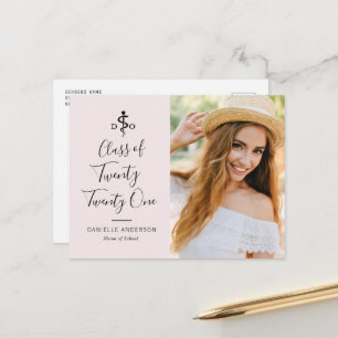 Carte Postale lettrage noir DO graduation faire-part