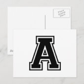 Carte Postale Lettre A, Alphabet Collégial (Devant / Derrière)
