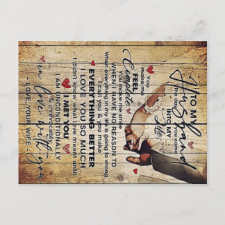 Carte Postale Lettre à mon mari , Cadeau de citations adorables