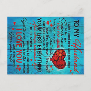 Carte Postale Lettre à mon mari   Lovely To My Husband Cadeau