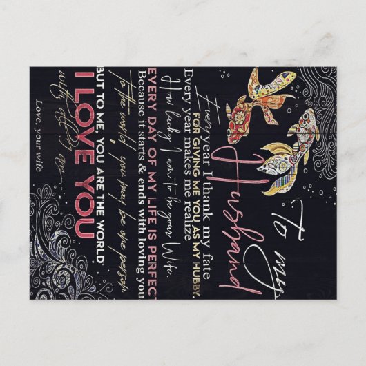 Carte Postale Lettre à mon mari | Meilleure Fête des pères prése (Devant)