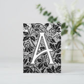 Carte Postale Lettre A Monogramme Botanique Vintage Arts & Craft (Debout devant)