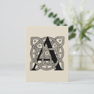 Carte Postale Lettre A Monogramme Impression de nœud celtique vi