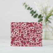Carte Postale Lettre A rose (Debout devant)