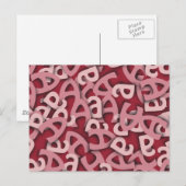 Carte Postale Lettre A rose (Devant / Derrière)