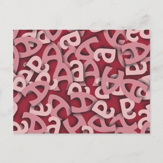 Carte Postale Lettre A rose (Devant)