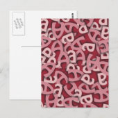 Carte Postale Lettre A rose (Devant / Derrière)