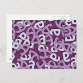 Carte Postale Lettre A violet (Devant / Derrière)