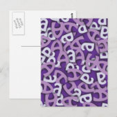 Carte Postale Lettre A violet (Devant / Derrière)