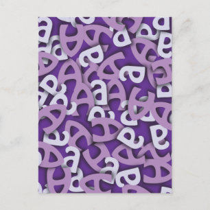 Carte Postale Lettre A violet