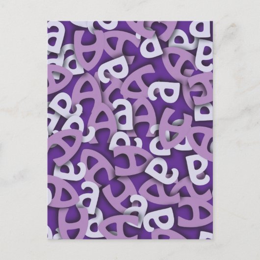 Carte Postale Lettre A violet (Devant)