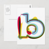 Carte Postale Lettre Abstraite et colorée b (Devant / Derrière)