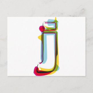 Carte Postale lettre Abstraite et colorée j