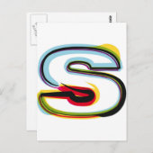 Carte Postale Lettre Abstraite et colorée S (Devant / Derrière)
