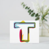 Carte Postale Lettre Abstraite et colorée T (Debout devant)