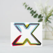 Carte Postale Lettre Abstraite et colorée X (Debout devant)
