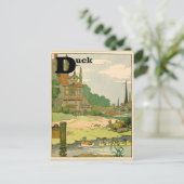 Carte Postale Lettre alphabétique canard et canard (Debout devant)