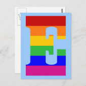 Carte Postale LETTRE arc-en-ciel E (Devant / Derrière)